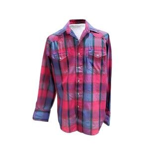 wrangler vintage pearl snap 16-34 Cowboy Cut pioneer western retro vtg